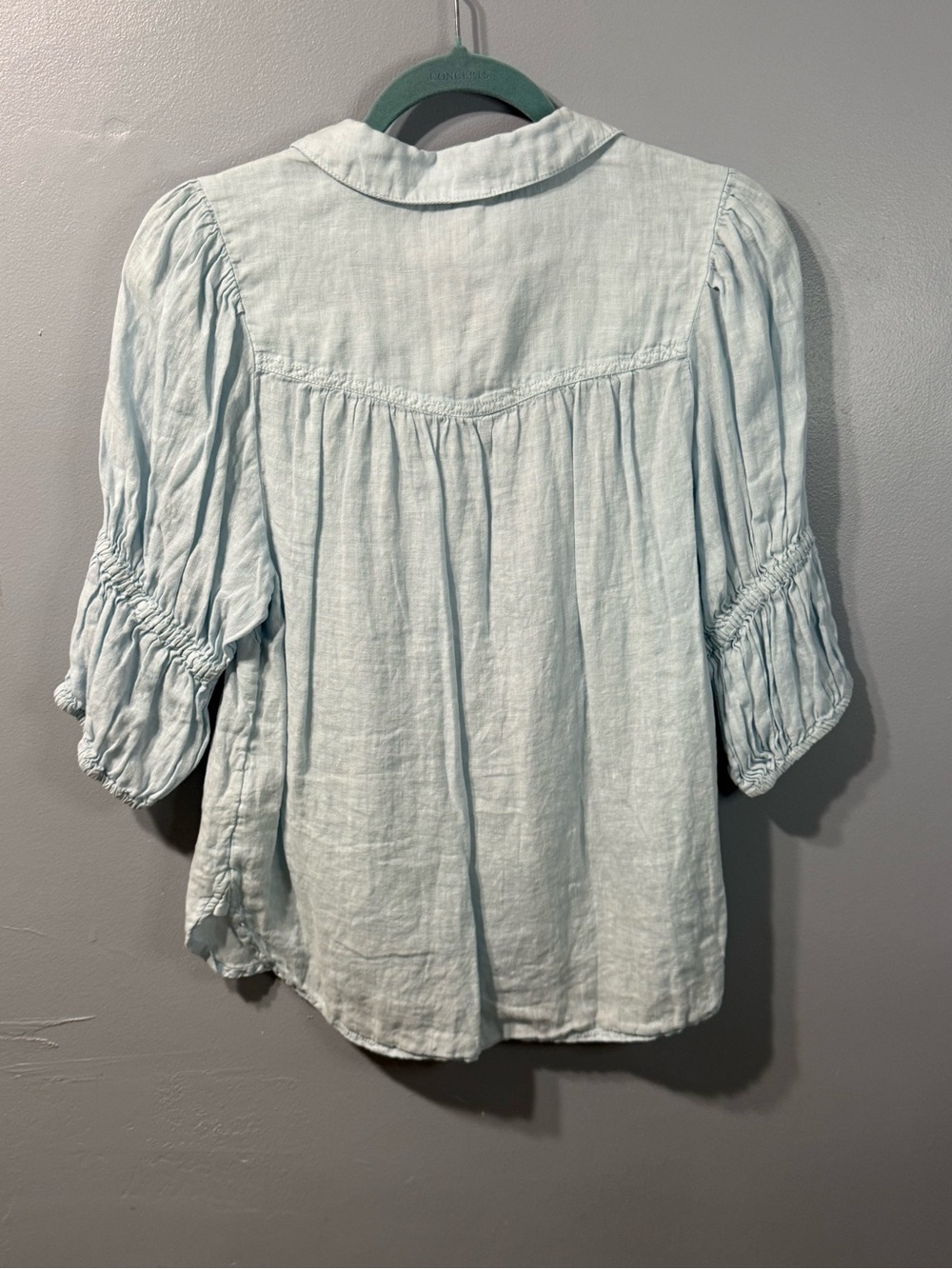 Pilcro Anthropologie The Tallulah Linen Puff-Sleeve Blouse Women’s Size Small - Picture 4 of 10